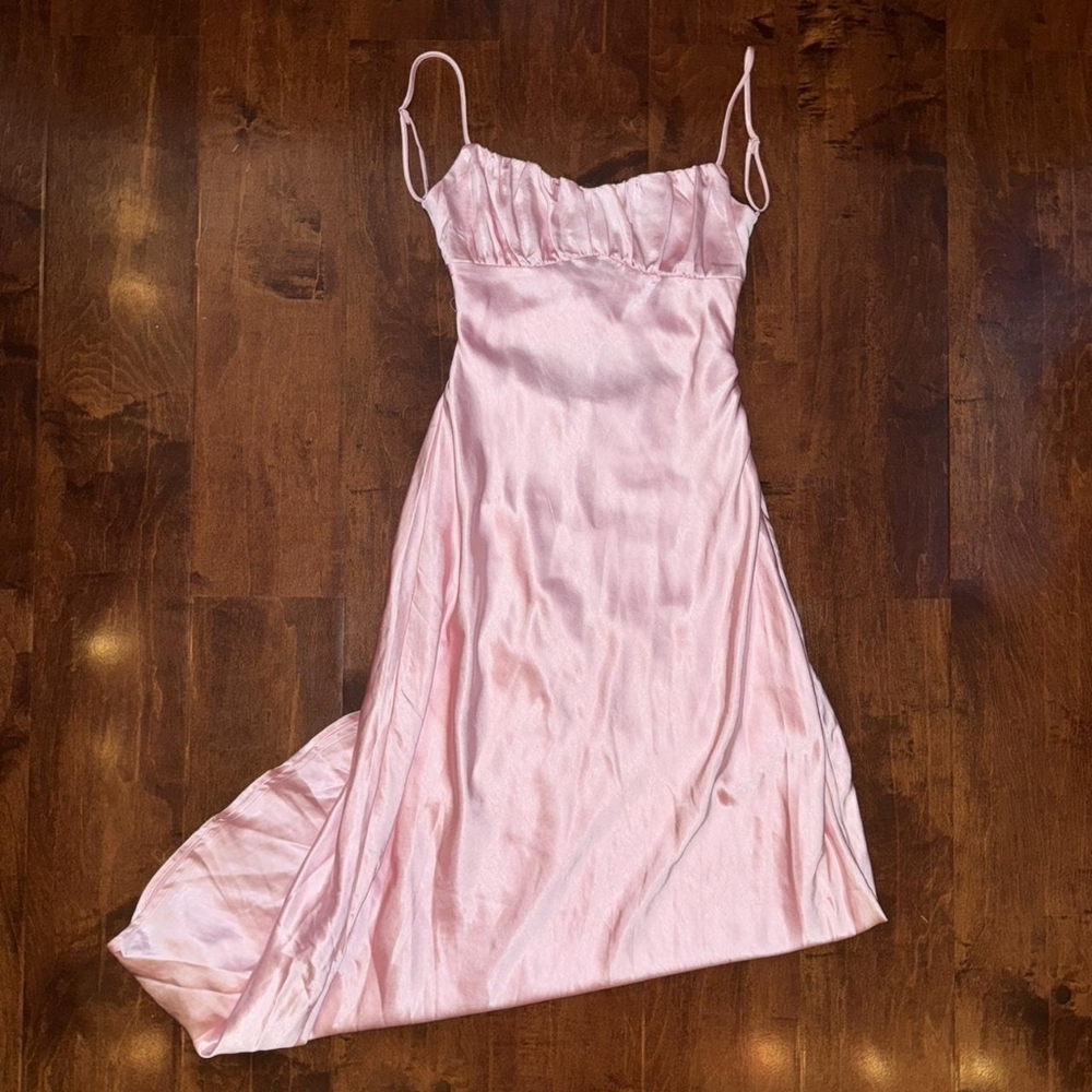 Elegant Pink Satin Gown